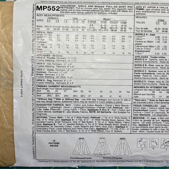 McCall's COSTUMES MP552 Poodle Skirt Sock Hop Costume Xs-Lrg Misses Complete - Picture 6 of 9